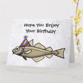 Großer Geburtstags-Kabeljau-lustige Karte (Gelbe Blume)