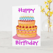 Großer Geburtstags-Kuchen Karte (Gelbe Blume)