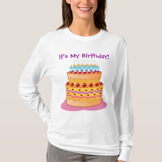 Großer Geburtstags-Kuchen T-Shirt (Vorderseite)