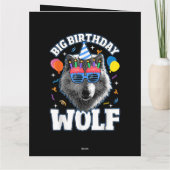 Großer Geburtstags-Wolf für Wölfe Dankeskarte (Rückseite)