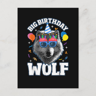 Großer Geburtstags-Wolf für Wölfe Einladungspostkarte