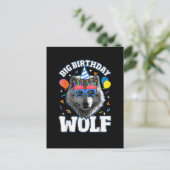 Großer Geburtstags-Wolf für Wölfe Feiertagspostkarte (Stehend Vorderseite)