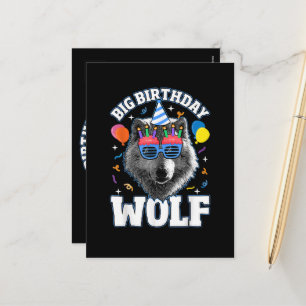 Großer Geburtstags-Wolf für Wölfe Feiertagspostkarte