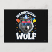 Großer Geburtstags-Wolf für Wölfe Feiertagspostkarte (Rückseite)
