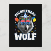 Großer Geburtstags-Wolf für Wölfe Feiertagspostkarte (Vorderseite)