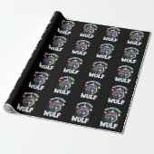 Großer Geburtstags-Wolf für Wölfe Geschenkpapier (Ungerollt)
