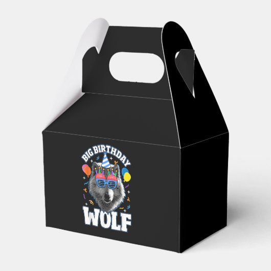 Großer Geburtstags-Wolf für Wölfe Geschenkschachtel (Vorderseite)