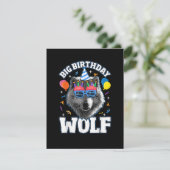 Großer Geburtstags-Wolf für Wölfe Karte (Stehend Vorderseite)