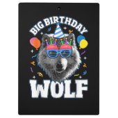 Großer Geburtstags-Wolf für Wölfe Klemmbrett (Rückseite)
