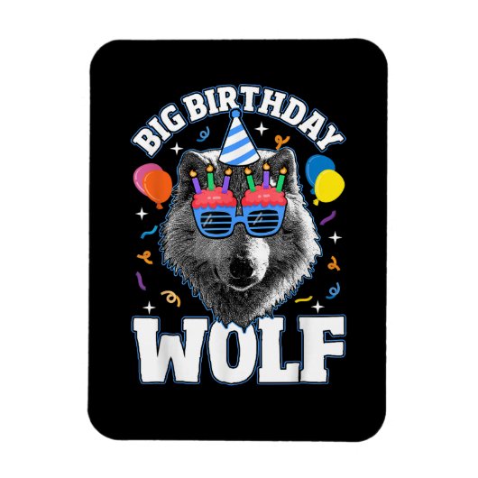 Großer Geburtstags-Wolf für Wölfe Magnet (Vertikal)