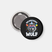 Großer Geburtstags-Wolf für Wölfe Magnet (Vorderseite/Rückseite)