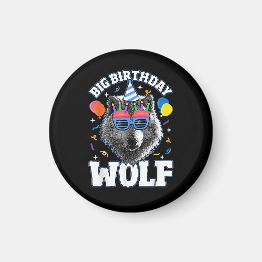 Großer Geburtstags-Wolf für Wölfe Magnet (Vorne)