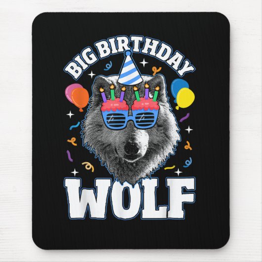 Großer Geburtstags-Wolf für Wölfe Mousepad (Vorne)