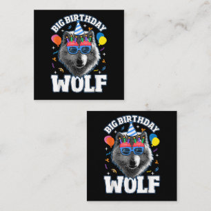 Großer Geburtstags-Wolf für Wölfe Quadratische Visitenkarte