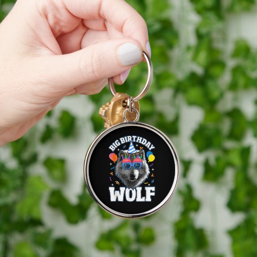 Großer Geburtstags-Wolf für Wölfe Schlüsselanhänger (Hand)