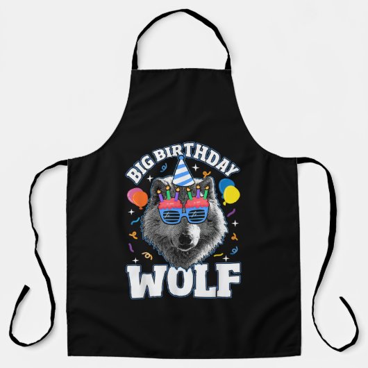 Großer Geburtstags-Wolf für Wölfe Schürze (Vorderseite)