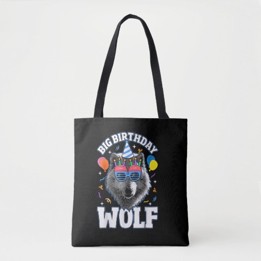 Großer Geburtstags-Wolf für Wölfe Tasche (Vorderseite)