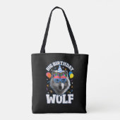 Großer Geburtstags-Wolf für Wölfe Tasche (Rückseite)