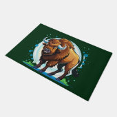 großer gehörnter Bison Fußmatte (Schrägansicht)