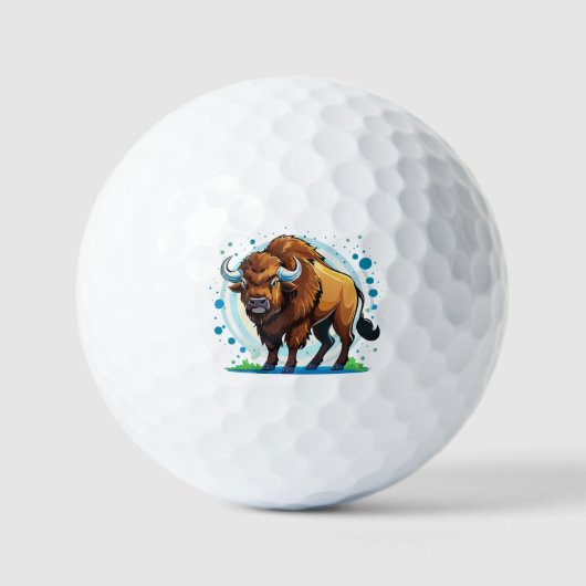 großer gehörnter Bison Golfball (Vorderseite)