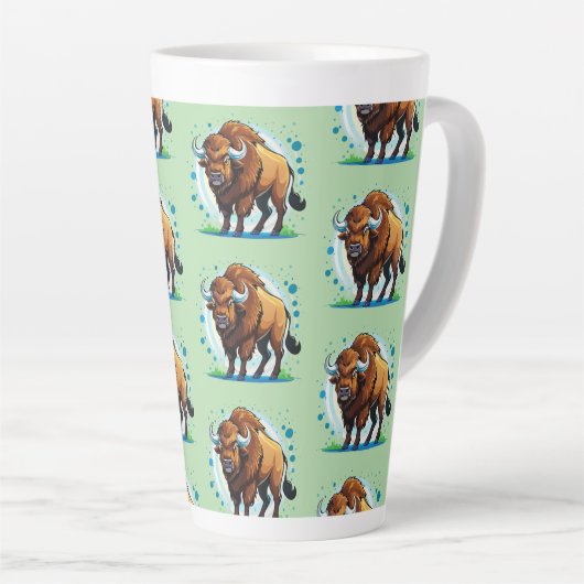 großer gehörnter Bison Milchtasse (Rechte Ecke)