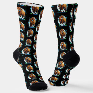großer gehörnter Bison Socken