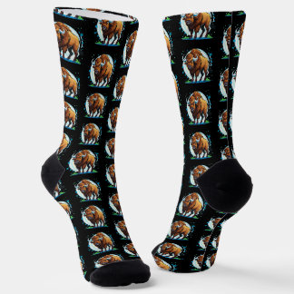großer gehörnter Bison Socken