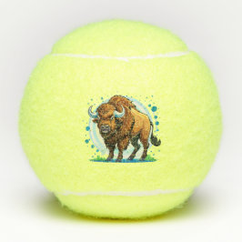 großer gehörnter Bison Tennisbälle