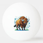großer gehörnter Bison Tischtennisball (Rückseite)