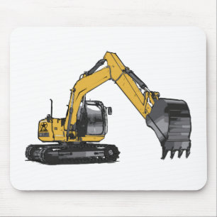 Großer gelber Bagger Mousepad