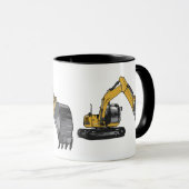 Großer gelber Bagger Tasse (VorderseiteRechts)