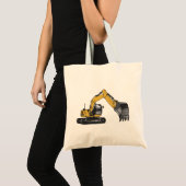 Großer gelber Bagger Tragetasche (Vorderseite (Produkt))
