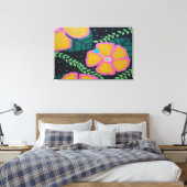 Grosser Gelber Hibiskus in Schwarz Leinwanddruck (Insitu (Schlafzimmer))