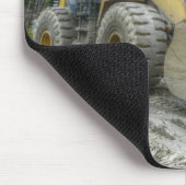 Großer gelber Planierraupen-Traktor-schwere Mousepad (Ecke)