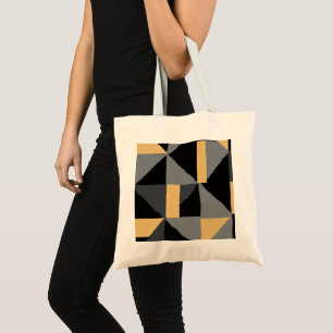 Großer geometrischer Budget-Tasche in Schwarz, Gra Tragetasche