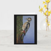 Großer Gepunkteter Holzspecht Karte (Gelbe Blume)