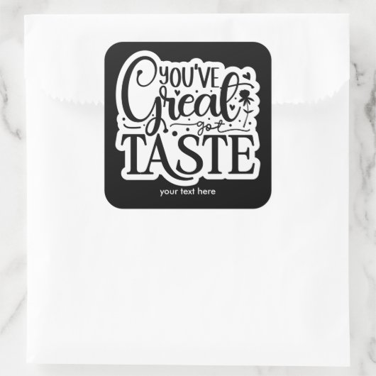 Großer Geschmacksaufkleber Quadratischer Aufkleber (Tasche)