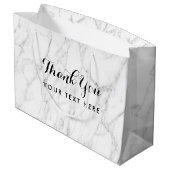 Großer, glänzender, weißer Marmor, kundenspezifisc Große Geschenktüte (Rückseite Schrägansicht)