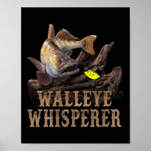 Großer Glasauge mit Angelköder Zeichnung Glasaugen Poster