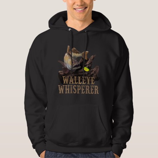 Großer Glasauge mit Angelköderzeichnung Hoodie (Vorderseite)