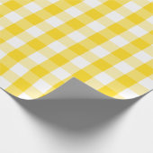 Großer goldener gelber und weißer Gingham Geschenkpapier (Ecke)