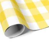 Großer goldener gelber und weißer Gingham Geschenkpapier (Rolleneckpunkt)