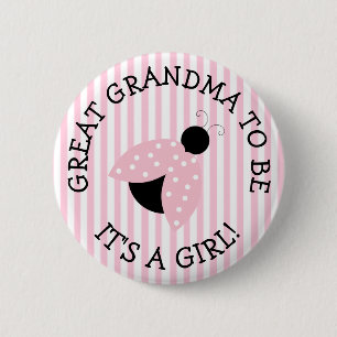 Großer GrandmaPink Marienkäfer-Babyparty-Knopf Button