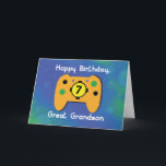 Großer Grandson 7 Jahre alter GeburtstagsspielCont Karte<br><div class="desc">Wenn Video-Spiele ist sein Lieblingshobby,  dann können Sie ihm diese Karte zu begrüßen,  um ihn einen glücklichen 7. Geburtstag,  sobald der besondere Tag kommt. Er ist ein großer Typ und verdient einen großartigen Geburtstag. Gib ihm einen mit dieser Karte.</div>