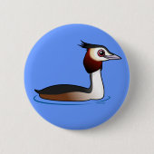 Großer Grebe mit Haube Button (Vorderseite)