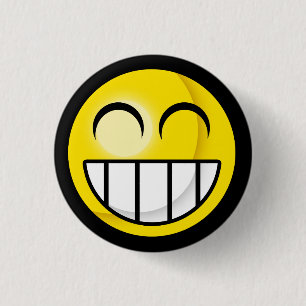 Großer Grinsen-Knopf Button