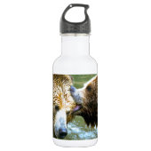 Großer Grizzlybär-Kuss Trinkflasche (Vorderseite)