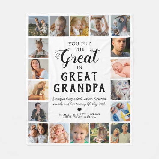 Großer Großvater Foto Fleece Blanket (Vorderseite)