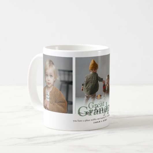 Großer Großvater 'Wir Liebe dir' 3 FotoCollage Kaffeetasse (Vorderseite Links)