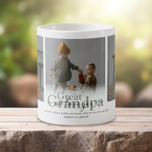Großer Großvater 'Wir Liebe dir' 3 FotoCollage Kaffeetasse